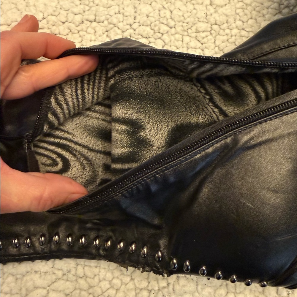 Black Studded Goth/Cyber Platform Boots - Picture 4 of 5